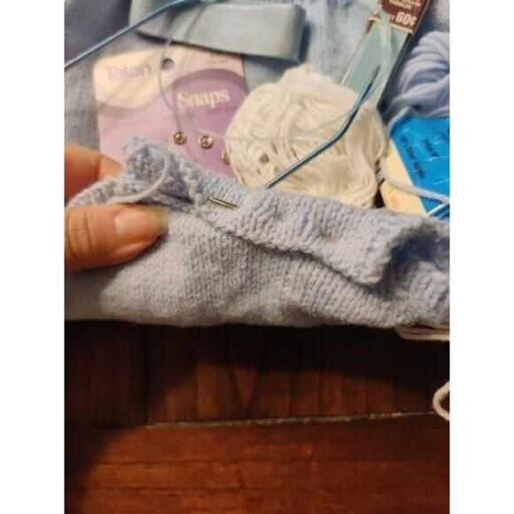 BABY BOY HAND KNIT Fair Isle SWEATER Romper SIZE 3-6 MONTHS. BLUE. Incomplete - Picture 4 of 6